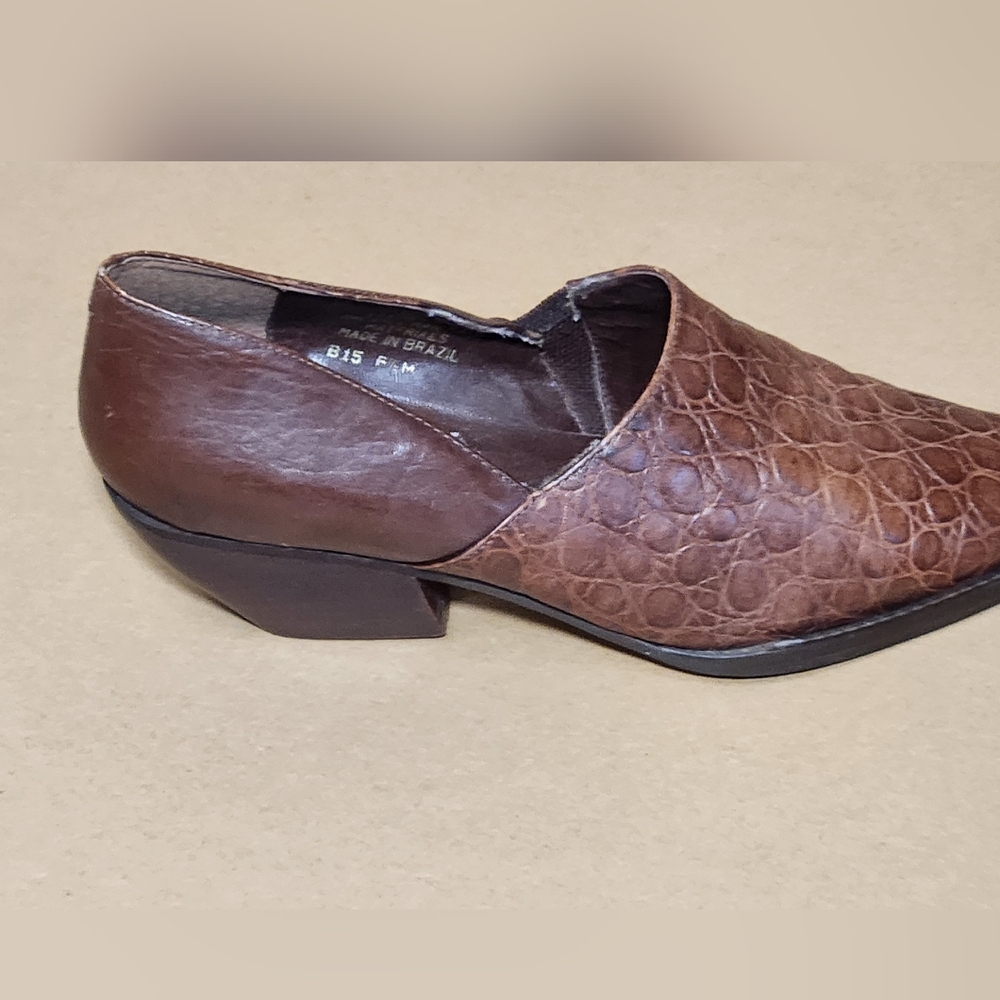 Ann Marino Brown Leather Short Bootie Sz 6.5